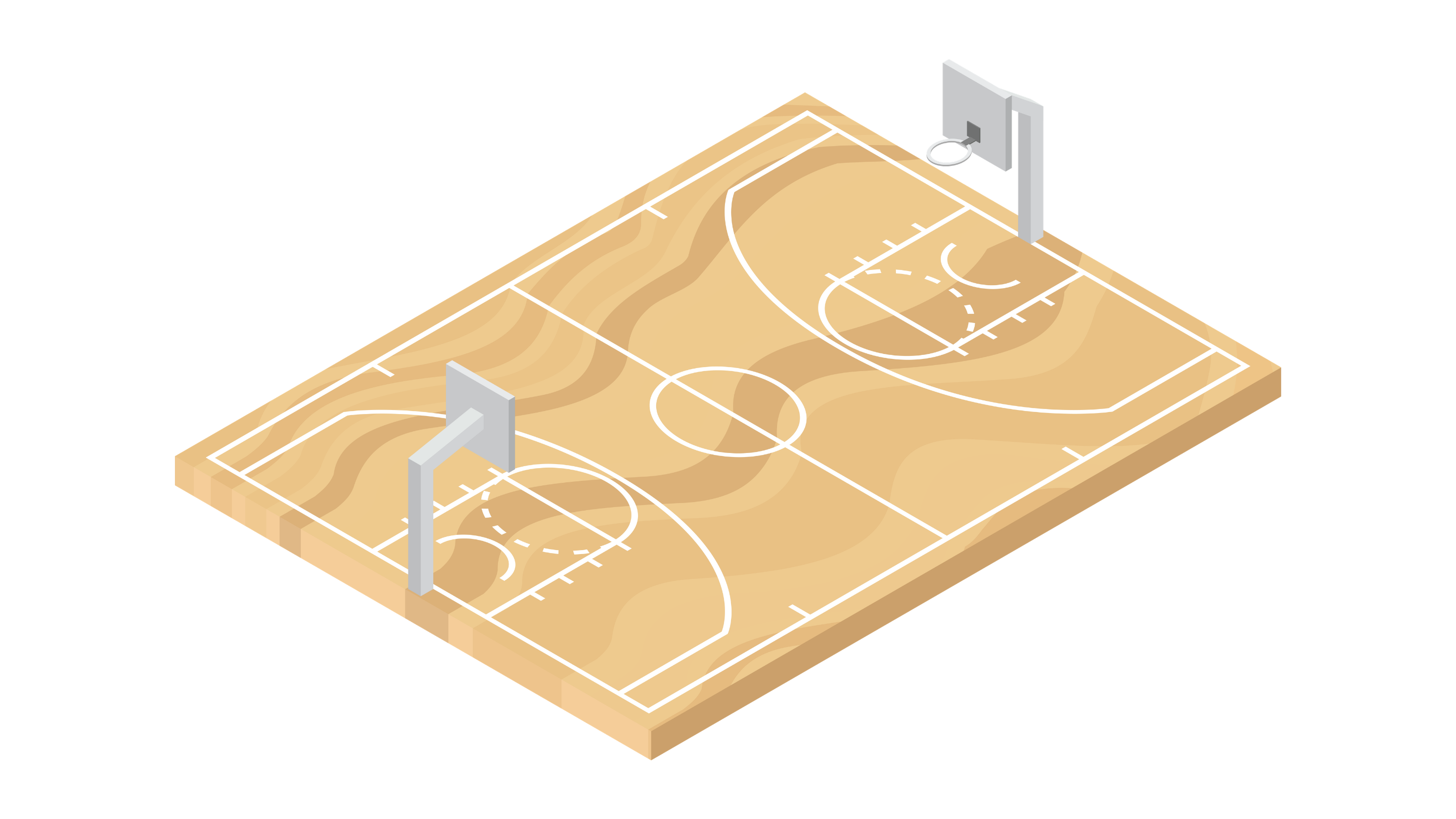 Render 3D de uma quadra de Basquete
