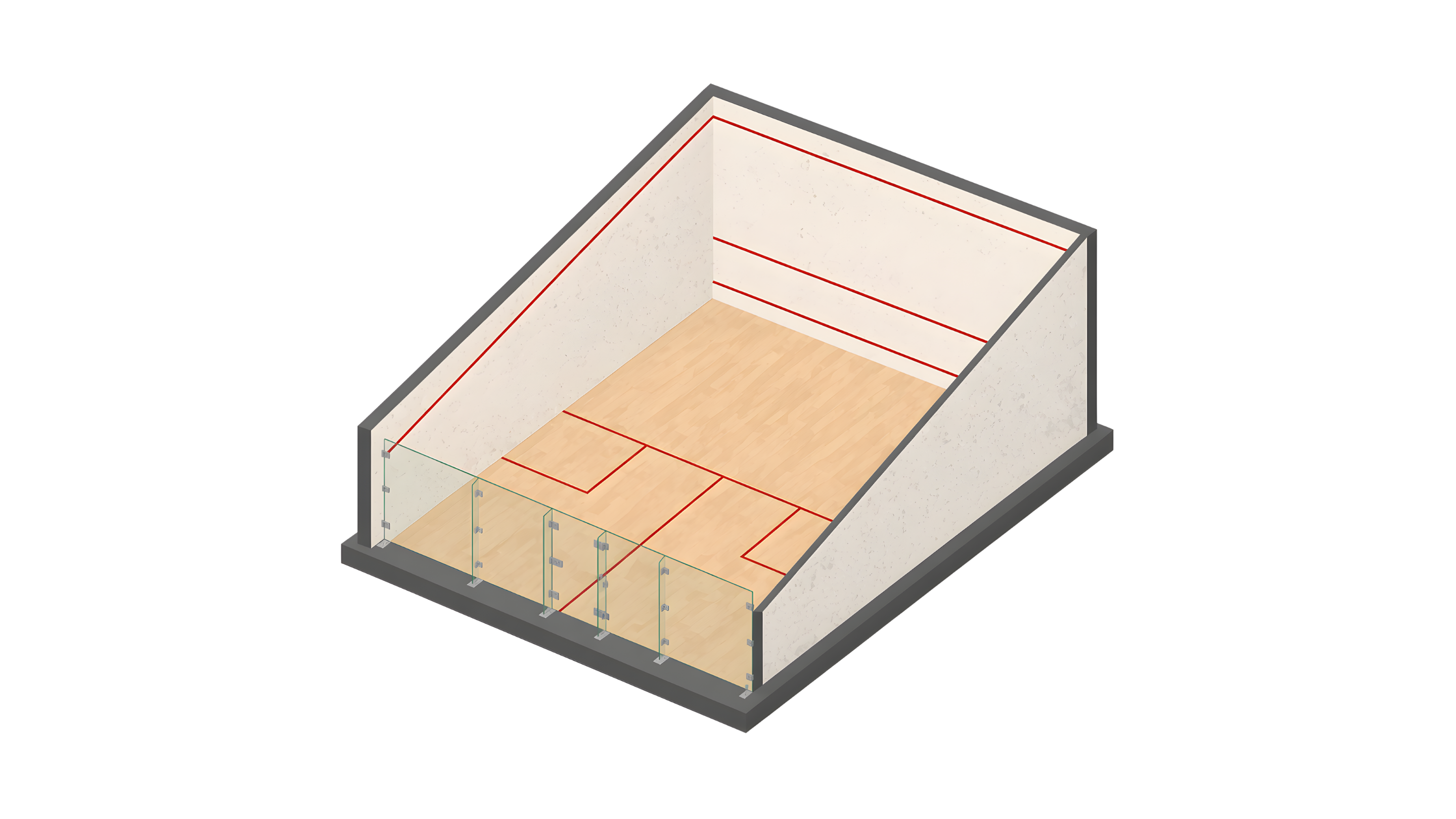 Render 3D de uma quadra de Squash