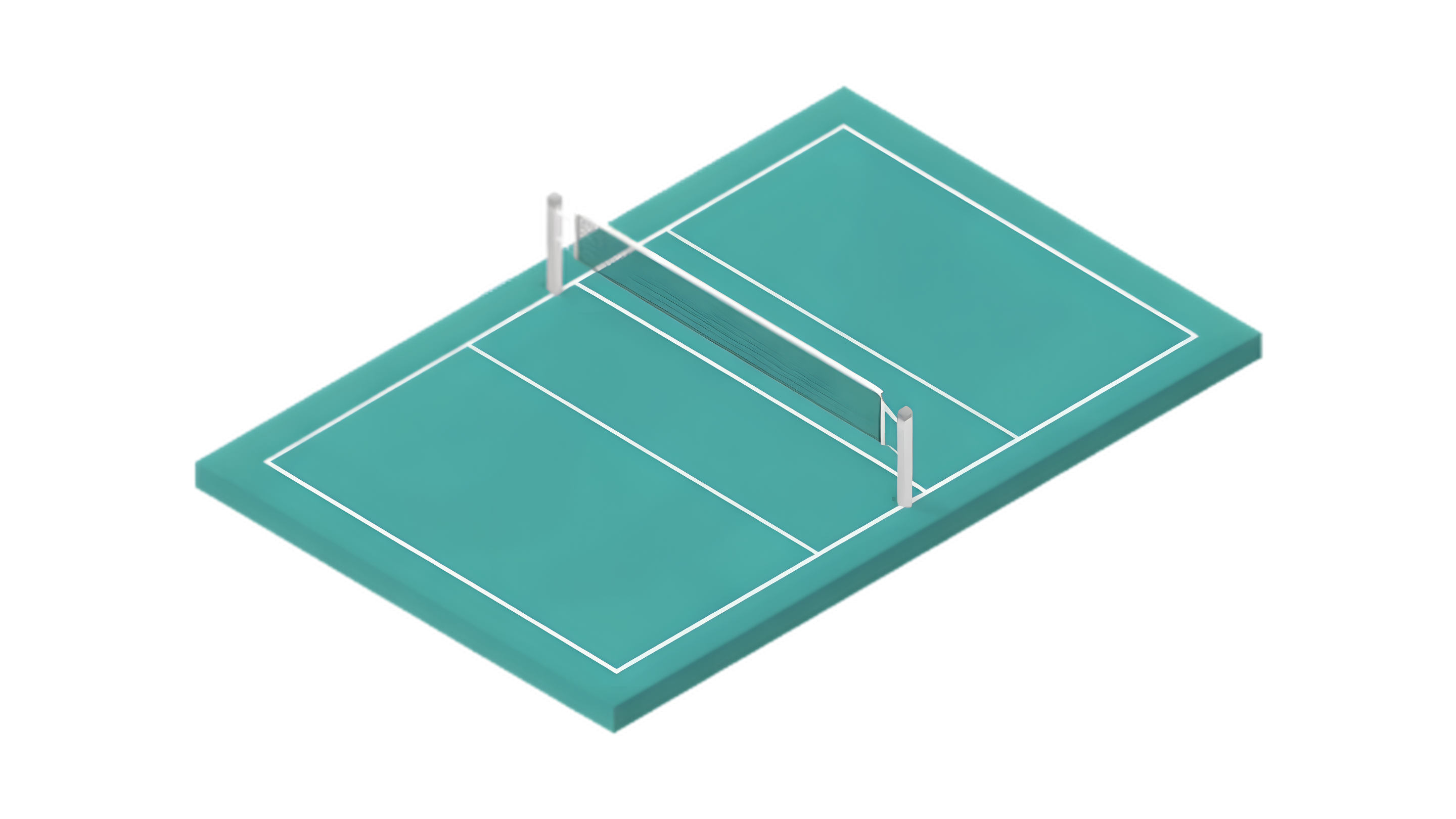 Render 3D de uma quadra de Vôlei